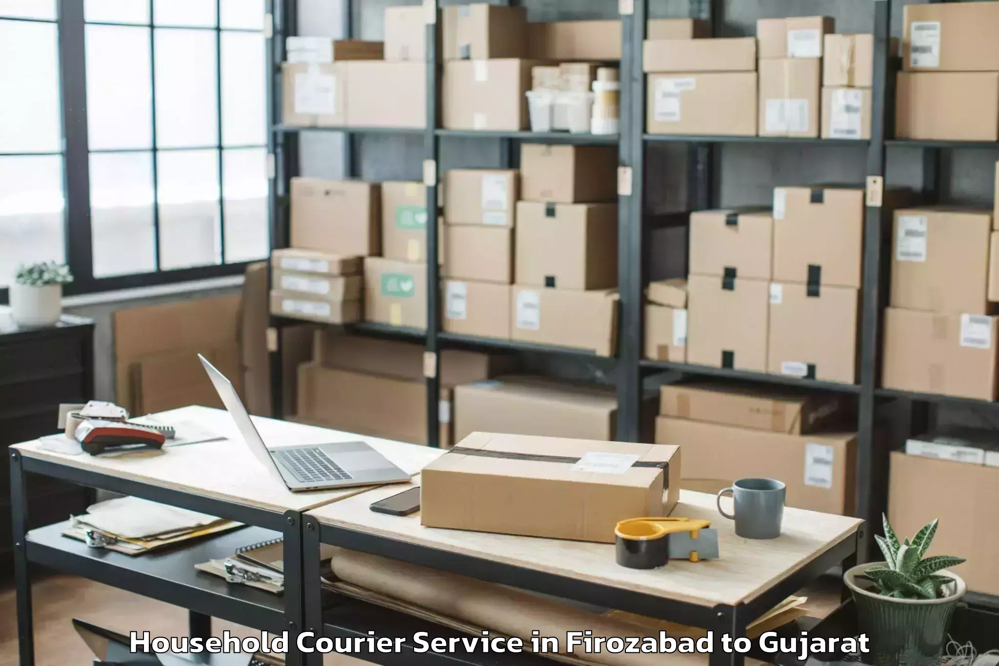 Top Firozabad to Morvi Household Courier Available